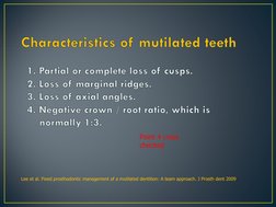 Management of Grossly Mutilated Teeth | PDF | Human Tooth | Mouth