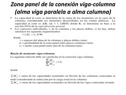 Zona panel de la conexión viga-columna 
(alma viga paralela a alma columna) 
 
 
La capacidad al corte se determina de la su