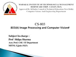 803 (A) Image Processing and Computer Vision#: Subject In-Charge: Prof ...