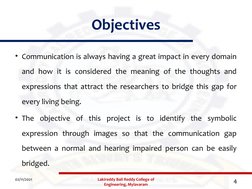 Objectives
• Communication is always having a great impact in every domain 
and how it is considered the meaning of the thoug