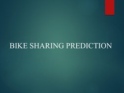 Bike Sharing Usage Prediction Model | PDF