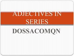 Adjective Series and Order Rules | PDF | General Fiction