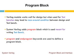 System Verilog Program Blocks & Interfaces | PDF | Software Development ...