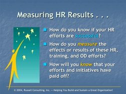 ©© 2004, Russell Consulting, Inc. 
2004, Russell Consulting, Inc. —— Helping You Build and Sustain a Great Organization!
Help