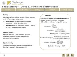 Basic Stability –  Guide 1…Terms and abbreviations 
Welcome 
Stability Terms 
Density 
Flotation 
Centre of Gravity 
Density