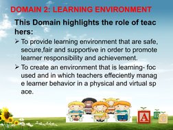 PPST Domain 2: Learning Environment | PDF | Learning | Teachers