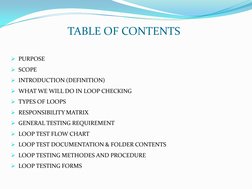 Loop Checking Procedure for Instrumentation | PDF | Instrumentation ...
