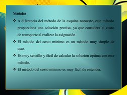 Método de Costo Mínimo en Transporte | PDF | Transporte | Economias