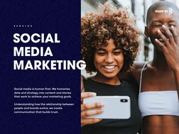 SOCIAL 
MEDIA 
MARKETING
S
E
R
V
I
C
E
Social media is human first. We humanise 
date and strategy into content and stories