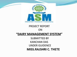 Dairy Management System Project Report | PDF | Databases | Operating System