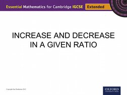 INCREASE AND DECREASE 
IN A GIVEN RATIO
