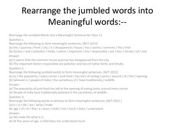 Jumbled Sentences Exercises for Class 11 | PDF | Dough | Foods