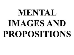 MENTAL 
IMAGES AND 
PROPOSITIONS
