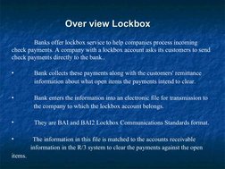 Lockbox Processing in SAP Overview | PDF | Cheque | Payments