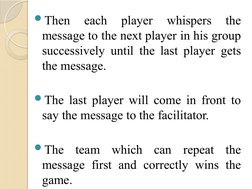 Message Relay Questions Message Relay Game Instructions | PDF