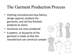 The Garment Production Process
• Clothing manufacturers buy fabrics, 
design apparel, produce the 
garments, and sell the fin