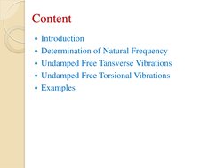 Undamped Free Vibration in SDOF Systems | PDF | Force | Mass