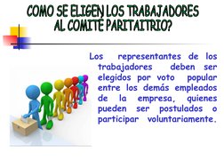 Los  representantes de los 
trabajadores  deben ser 
elegidos por voto  popular 
entre los demás empleados 
de 
la 
empresa,