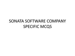 SONATA SOFTWARE COMPANY 
SPECIFIC MCQS
