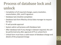 Database Lock Process in Clinical Trials | PDF