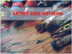 ARTIST AND ARTISAN
