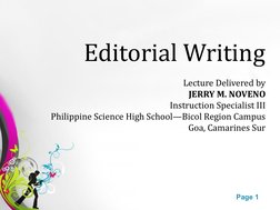 Essentials of Editorial Writing | PDF | Teachers | Microsoft Power Point
