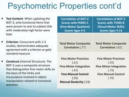 BOT-2 Fine Motor Skill Assessment Guide | PDF | Psychometrics | Cognition
