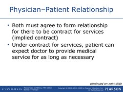 Copyright © 2016, 2012, 2009 by Pearson Education, Inc.
All Rights Reserved
Medical Law and Ethics, Fifth Edition
Bonnie F. F