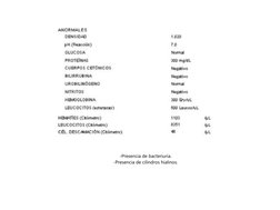  
 
 
 
-Presencia de bacteriuria. 
-Presencia de cilindros hialinos. 
 
