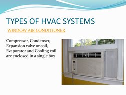 TYPES OF HVAC SYSTEMS
WINDOW AIR C (http://www.brighthubengineering.com/hvac/898-window-air-conditioning-system/)ONDITIONER
C