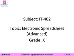 Advanced Electronic Spreadsheet Notes | PDF | Spreadsheet | Hyperlink