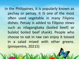 Petchay Coloring Pechay Production and Varieties Guide | PDF | Soil | Seed