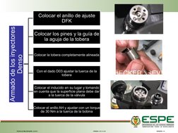FECHA ÚLTIMA REVISIÓN: 13/12/11
VERSIÓN: 1.0
CÓDIGO: SGC.DI.260
Armado de los inyectores 
Denso
Colocar el anillo de ajuste