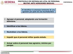 CONFIDENCIAL 
CONFIDENCIAL 
Al identificar la amenaza inminente de una 
agresión por parte de una muchedumbre: 
PROTOCOLO DE