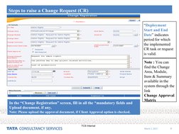 TCS Change Request Process Guide | PDF | Computer Engineering | Software