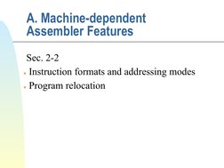 Machine Dependent Assembler Features | PDF | Assembly Language ...