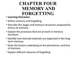 Memory and Forgetting in Psychology | PDF | Memory | Recall (Memory)