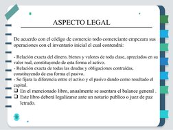 De acuerdo con el código de comercio todo comerciante empezara sus 
operaciones con el inventario inicial el cual contendrá: