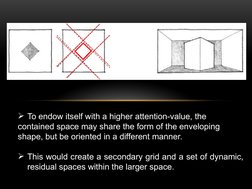 To endow itself with a higher attention-value, the
contained space may share the form of the enveloping
shape, but be orient