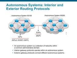 An autonomous system is a collection of networks within 
a common administrative domain.
Interior gateway protocols operate