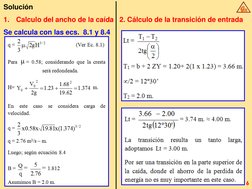 Solución
1.
Calculo del ancho de la caída
2. Cálculo de la transición de entrada
Se calcula con las ecs. 8.1 y 8.4
GR
6
