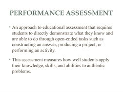 Unit 2: Performance Assessment Overview | PDF | Educational Assessment ...