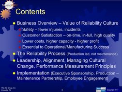 The RM Group, Inc.
Knoxville, TN 
Copyright 2012
Copyright 2017
MaximoWorld
® Business Overview – Value of Reliability Cultur