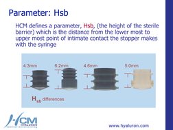 Parameter: Hsb
HCM defines a parameter, Hsb, (the height of the sterile 
barrier) which is the distance from the lower most t