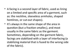 Types of Facings and Interfacings Explained | PDF | Seam (Sewing) | Sewing