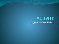 Square Root Spiral Activity for Class 9 | PDF