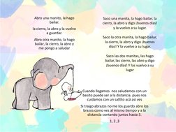 Abro una manito, la hago 
bailar.
la cierro, la abro y la vuelvo 
a guardar.
Abro otra manito, la hago 
bailar, la cierro, la