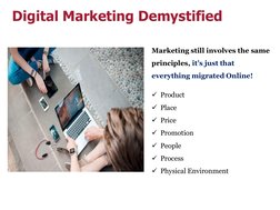 Digital Marketing Demystified
Marketing still involves the same  
principles, it’s just that  
everything migrated Online!
P