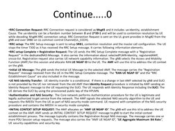 Continue.....0
•RRC Connection Request: RRC Connection request is considered as Msg#3 and it includes ue-Identity, establishm