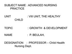 Growth and Development in Child Nursing | PDF | Anatomical Terms Of ...